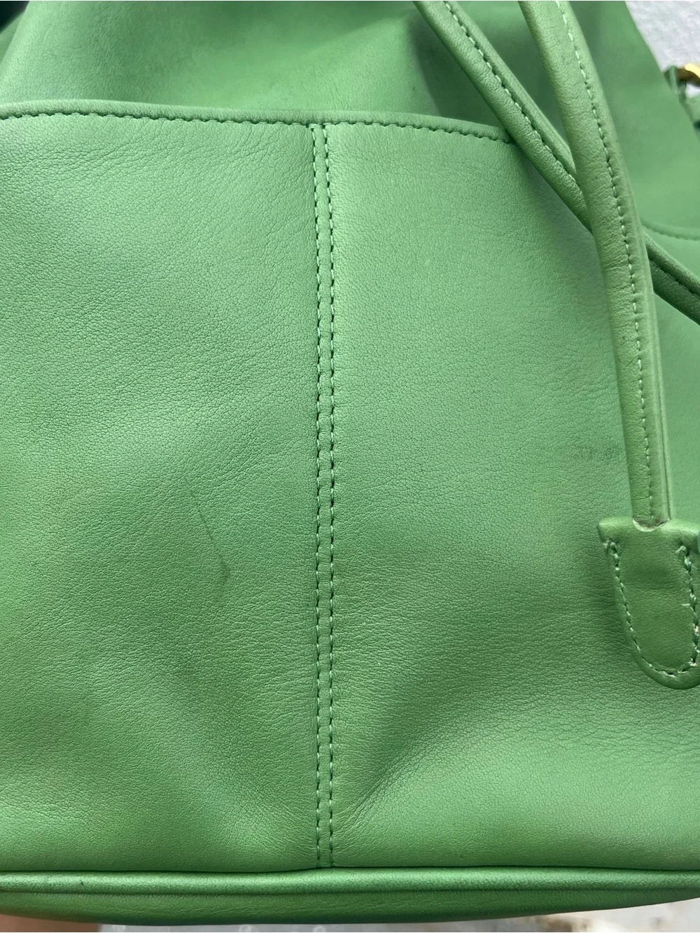 π Vintage 4151 Green Leaf Coach Thompson Drawstring Bucket Bag π - Picture 7 of 14